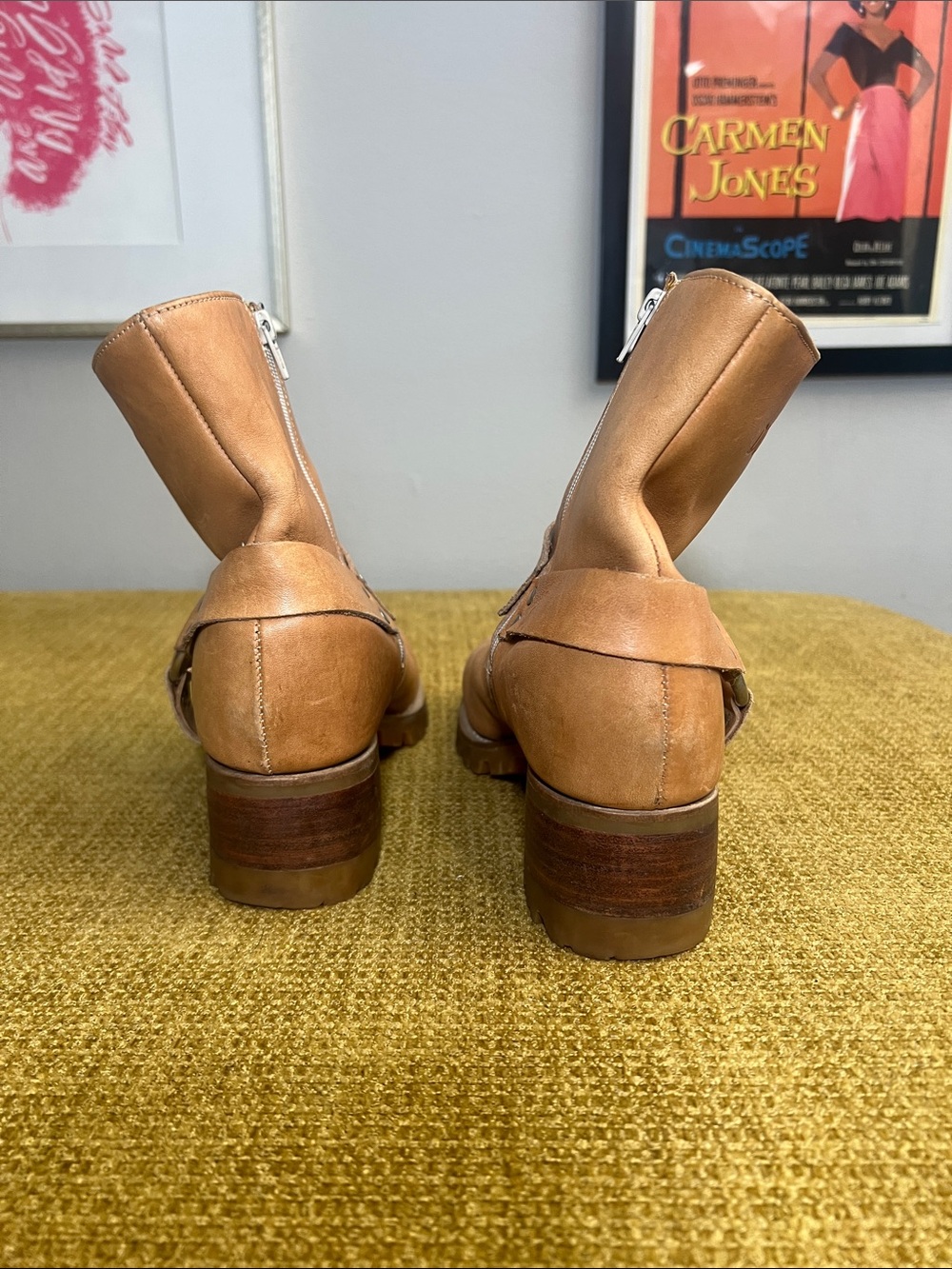 Durango Tan Harness Leather Ankle Boots - Picture 3 of 8